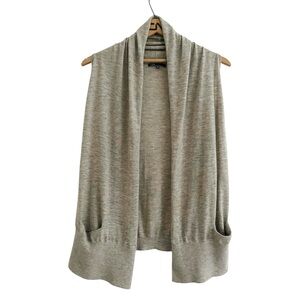 Vince Cream Open-Front Sleeveless Cardigan